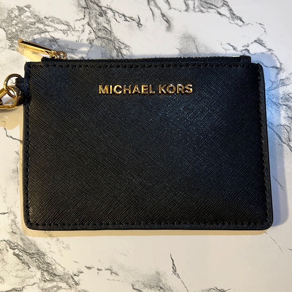 Michael Kors - Black Card Holder/Wristlet with ID Slot